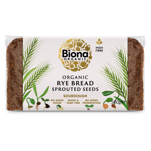 Sprouted Rolled Rye Organic Rye Bread | Seed & Grain Bread | Biona Organic