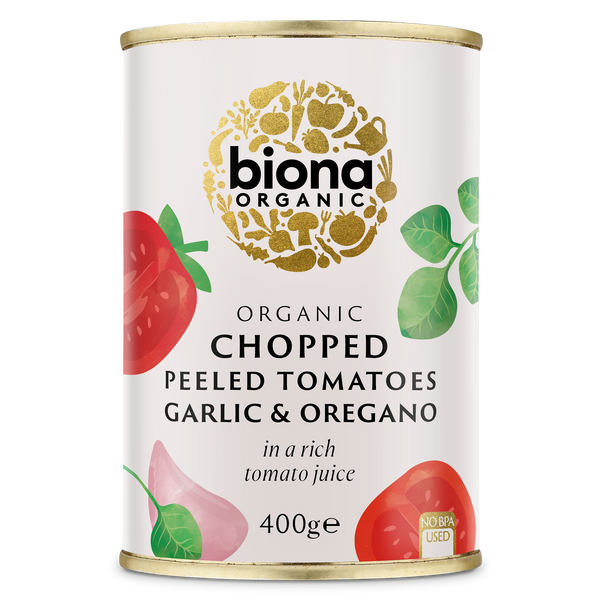 CHOPPED TOMATOES WITH GARLIC AND OREGANO 400g