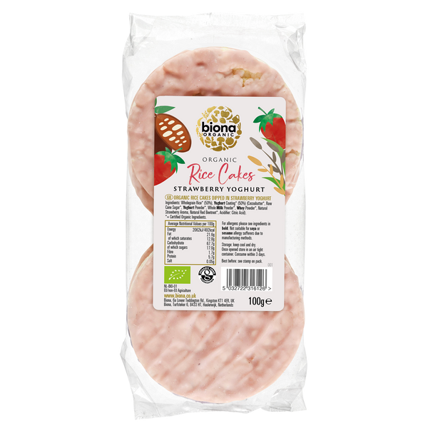 STRAWBERRY YOGHURT COATED RICE CAKES 100g