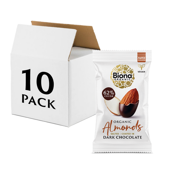 DARK CHOCOLATE ROASTED ALMONDS 10x30g