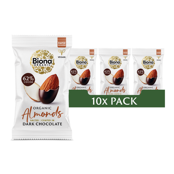 DARK CHOCOLATE ROASTED ALMONDS 10x30g