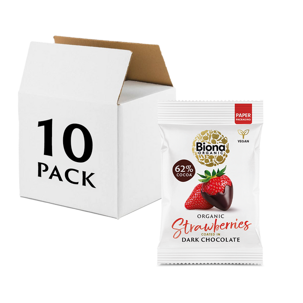 DARK CHOCOLATE COATED STRAWBERRIES 10x45g