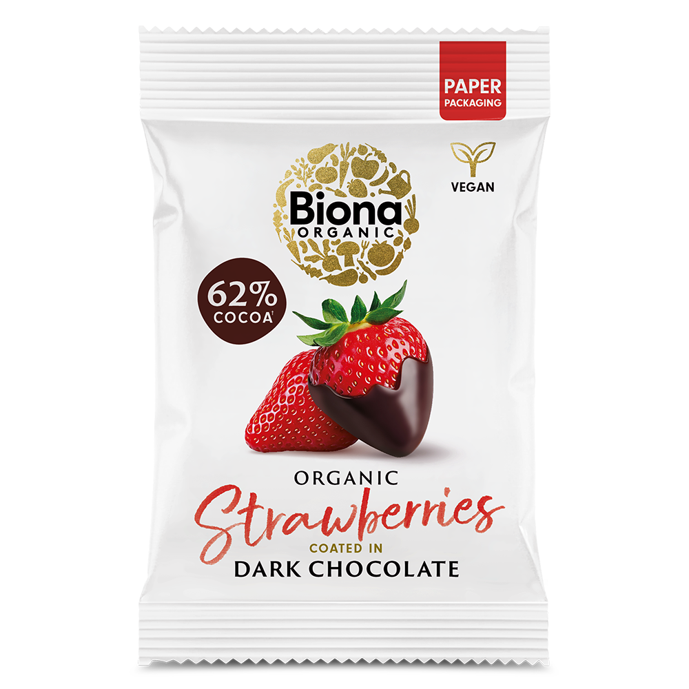 DARK CHOCOLATE COATED STRAWBERRIES 45G