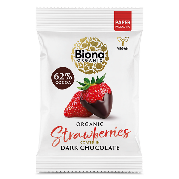 DARK CHOCOLATE COATED STRAWBERRIES 45G