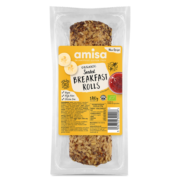 ORGANIC SEEDED BREAKFAST ROLLS 180g