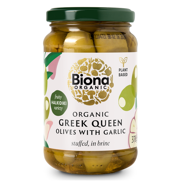 GREEK QUEEN OLIVES GARLIC 370g
