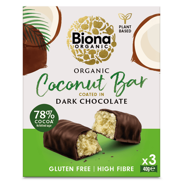 Dark Chocolate Coconut Bars 3 x 40g