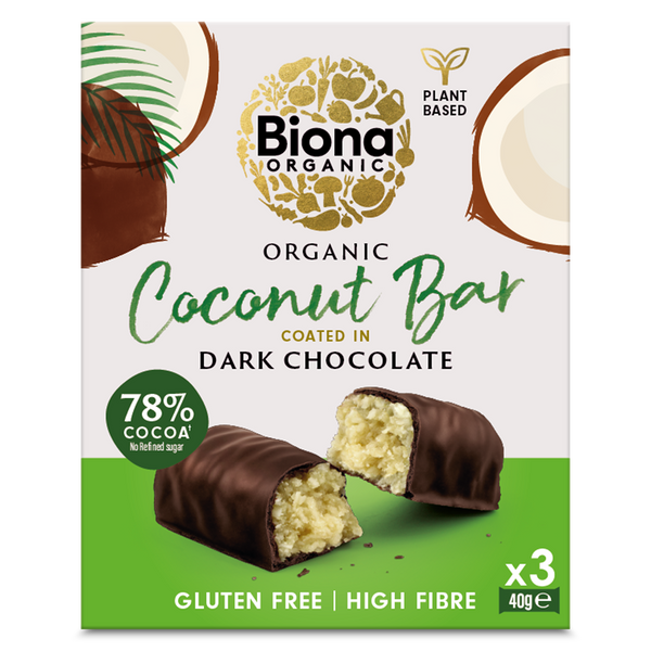 Dark Chocolate Coconut Bars 3 x 40g