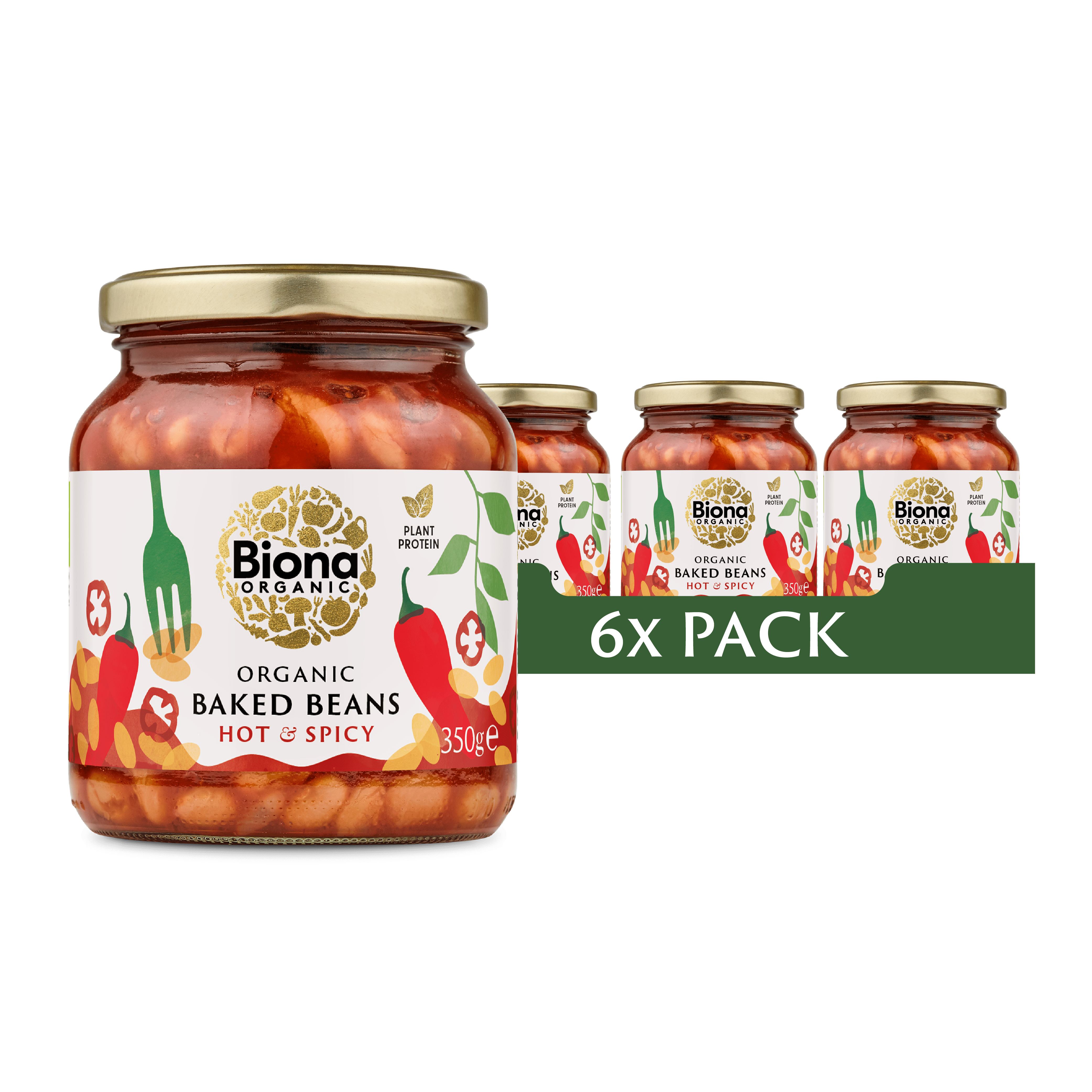 Spicy Baked Beans 6x350g – Biona