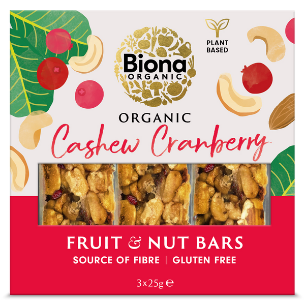 Cashew Cranberry Fruit & Nut Bars 3x25g