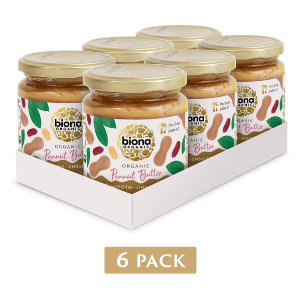 BIONA ORGANIC PEANUT BUTTER SMOOTH 6x250g
