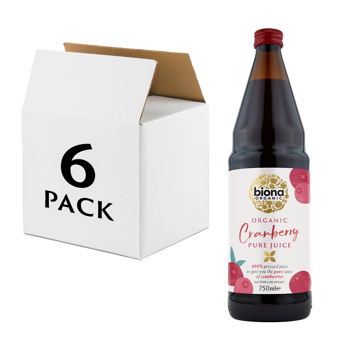 Cranberry Pure Juice 750ml - 6 Pack