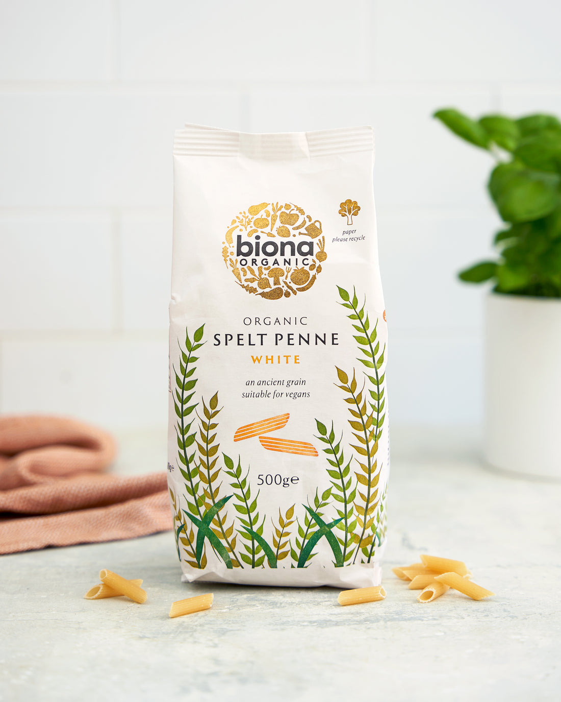 Biona Pattern SPELT PENNE - WHITE – Biona